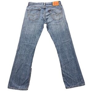 Levis 527 Jeans Mens 34x32 Bootcut Blue Denim Light Wash Cowboy Rodeo Western